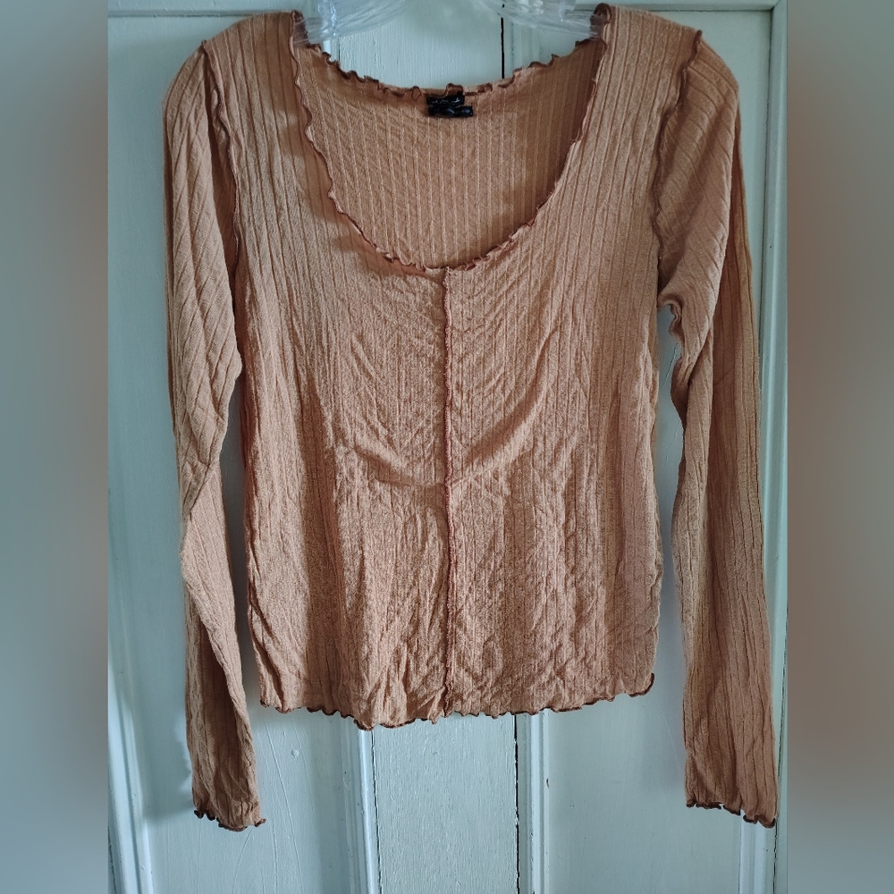 Out From Under Urban Outfitters Tan Long Sleeve Top Size Large